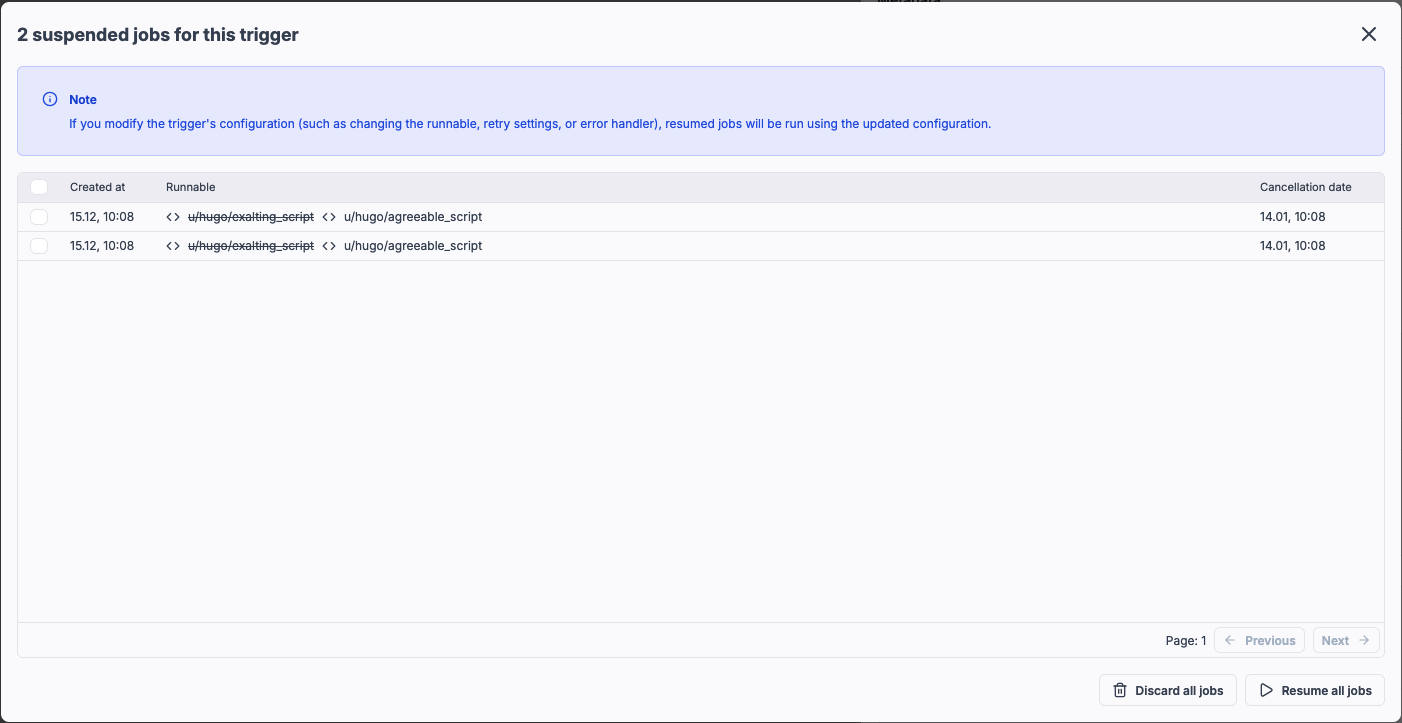 Reassigned suspended jobs